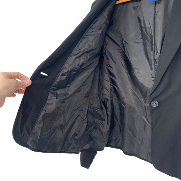 Evan-Picone Womens 16 Black Blazer Stretch Pockets Lined One Button Professional - Picture 10 of 16